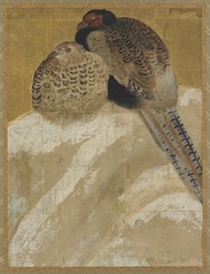 Kaksi fasaania lumipenkillä, Momoyama-kausi, 1700-luku. tekijältä Unbekannt