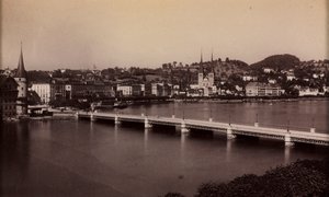 Nimetön silta ja kaupunki kaukana, 1800-luku. tekijältä Unbekannt