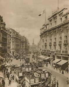 Regent Streetin yläosa, Lontoon ostosten paratiisi, vuodelta 1935. tekijältä Unbekannt
