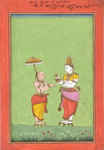 Kuningas Bali siunasi Vamanaa, n. 1780-luku. tekijältä Unbekannt