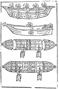 Erilaisia polkuveneitä sotakäyttöön, 1483 tekijältä Unbekannt