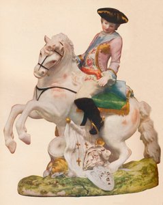 Vauxhallin posliinihahmo, luultavasti edustaa Ferdinandia, Brunswickin herttua, v. 1755-60. tekijältä Unbekannt