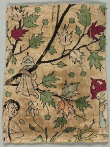 Velvet Fragment, Khusrau Sees Shirin Bathing, 1550-99. tekijältä Unbekannt