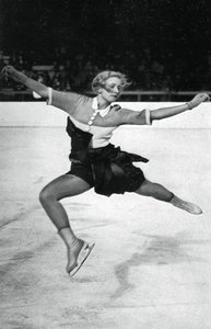 Vera Hrubá, tšekkiläinen taitoluistelija, talviolympialaiset, Garmisch-Partenkirchen, Saksa, 1936 tekijältä Unbekannt