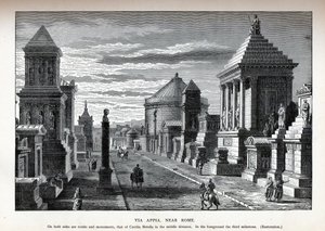 Via Appia lähellä Rooman jälleenrakennusta, 1882 tekijältä Unbekannt