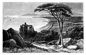 Victoria Castle, Killiney-Bray Headin kaukaa, Irlanti, c1888 tekijältä Unbekannt