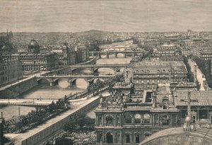 Näkymä Pariisiin, jossa näkyy seitsemän siltaa, 1882 tekijältä Unbekannt