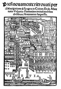 Näkymä Venetsiaan, puupiirros, 1521 tekijältä Unbekannt