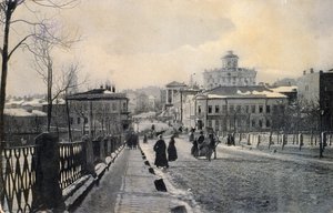 Näkymä Znamenka-kadulle talvella, Moskova, Venäjä, 1900-luvun alku tekijältä Unbekannt