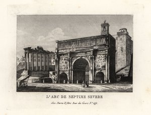 Näkymä Septimius Severuksen kaarelle, Arco di Settimio Severo, Forum Romanum, Rooma tekijältä Unbekannt