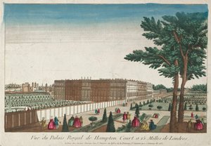 Näkymä Hampton Courtin kuninkaalliseen palatsiin, 1700-luku. tekijältä Unbekannt