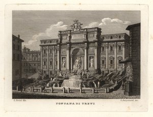 Näkymä Trevin suihkulähteelle, Fontana di Trevi, Rooma tekijältä Unbekannt