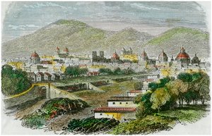 Näkymä Cuzcon kaupunkiin, Peru, vuodelta 1875 tekijältä Unbekannt