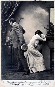 Vintage ranskalainen postikortti, c1900 tekijältä Unbekannt
