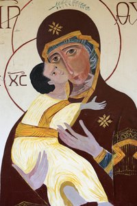 Neitsyt ja lapsi maalaus Keur Moussa Abbey Keur Moussa Senegal tekijältä Unbekannt