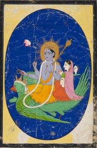 Vishnu ja puoliso Garudalla, 1800-luku tekijältä Unbekannt