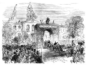 Kuningattaren ja prinssi Albertin vierailu Pellavasalissa, Belfast, 1850-luku, 1888 tekijältä Unbekannt