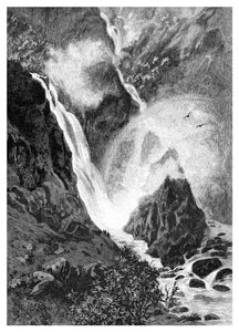 Wallamumbi Falls, Uusi Etelä-Wales, Australia, 1886 tekijältä Unbekannt