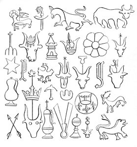 Vesileimat paperille, 1300-1500-luku, 1870 tekijältä Unbekannt