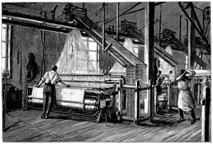 Kudontavaja jacquard-koneilla, c1880 tekijältä Unbekannt