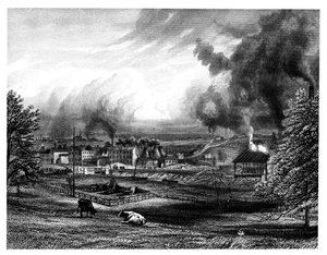 Wedgwoodin tehdas, Etruria, Hanley, Staffordshire, Englanti tekijältä Unbekannt