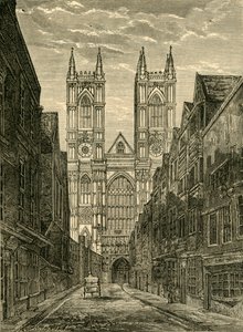 Westminster Abbeyn länsirintama, Tothill Streetiltä, 1881. tekijältä Unbekannt