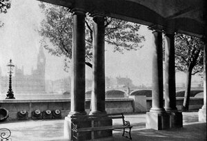 Westminster Bridge ja Big Ben St Thomass Hospitalin terassilta, 1926-1927 tekijältä Unbekannt
