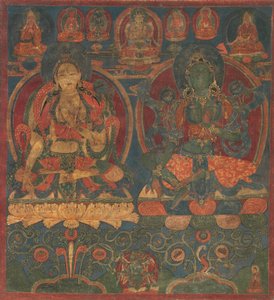 Valkoinen Tara ja Vihreä Tara, 1450-1500. tekijältä Unbekannt