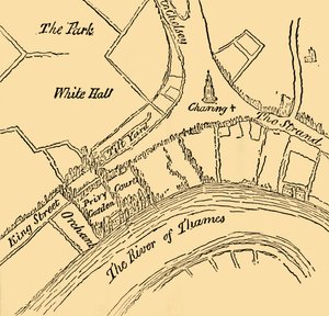 Whitehall Henrik VIII:n hallituskaudella, 1881. tekijältä Unbekannt