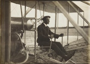 Wilbur Wright lentolehtisessä, 1908. tekijältä Unbekannt