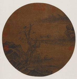 Villihanhet laskeutumassa hiekkapalkkiin, mahdollisesti Ming-dynastia, 1368-1644. tekijältä Unbekannt