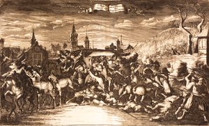 William Egon Fürstenbergistä hyökkäsi valmentajassaan Kölnissä 1674, 1675. tekijältä Unbekannt