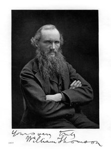 William Thomson, Lord Kelvin, irlantilais-skotlantilainen matemaatikko, fyysikko ja insinööri, 1877 tekijältä Unbekannt