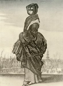 Talvi - Englantilaisen naisen talvipuku, Kaarle I:n hallituskausi, c1620-1640, 1937 tekijältä Unbekannt