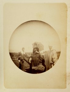 "Nainen ratsastaa aasilla", n. 1890 tekijältä Unbekannt
