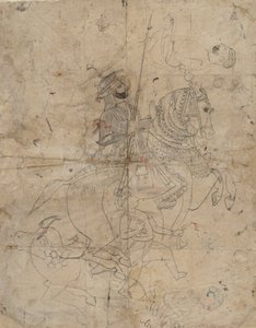Brijnathanjin ja Swamini rectan palvonta, hevosurheilun muotokuva, K. 1800. tekijältä Unbekannt