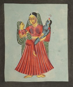 Yasoda Holding Krishna and Radha, 1800. tekijältä Unbekannt