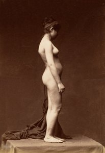 [Nuori nainen, alaston, koko hahmo profiilissa], 1860-luku. tekijältä Unbekannt