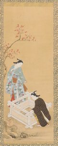 Nuoruus ja neito lähellä kaivoa, Edo-kausi, 1615-1868. tekijältä Unbekannt
