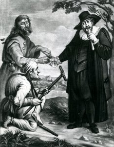 Sokea kantaja, ontuva vastaaja Osuus, Ystävälliset lait, puolueeton hoito, kuori hänelle kuori sinulle, Lakimiespalkkion keskiosa n. 1700-40 (mezzotint) tekijältä Unbekannt Unbekannt