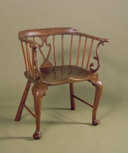 Burr marjakuusi ja elmwood Windsor tuoli, n. 1760 tekijältä Unbekannt Unbekannt