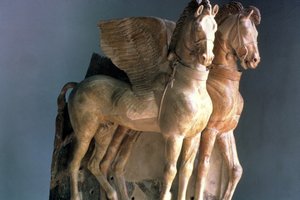 COX I 309 Pari siivekkäitä terrakottahevosia, Tarquinian temppelistä, Italiasta, 5.-6. vuosisadalta eKr. (katso myös 60481) tekijältä Unbekannt Unbekannt