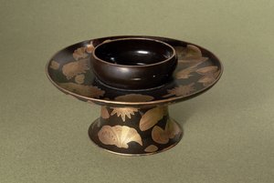 Kupiteline Nashiji-koristeella (tekniikka, jossa pinnan alla on epäsäännöllisen muotoisia ja erillään olevia kultafolion paloja), japanilainen, 1800-luku tekijältä Unbekannt Unbekannt