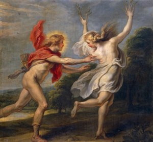 Daphne ja Apollo (öljy) tekijältä Unbekannt Unbekannt