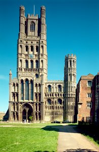 Elyn katedraali, (vuodesta 1102), läntinen julkisivu, Ely, Cambridgeshire, Iso-Britannia tekijältä Unbekannt Unbekannt