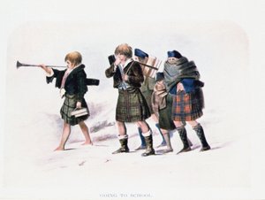 R.R. McIan: Going to School (värillinen litho) tekijältä Unbekannt Unbekannt