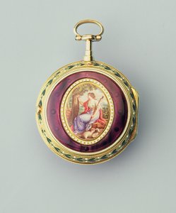 Kulta- ja emaloitu konsulikoteloitu sylinterikello, Thomas Grignion and Son, 1777