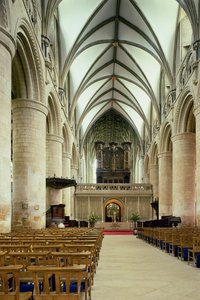 Laivan sisätilat, Gloucesterin katedraali, Gloucestershire, 1100-luvun alku tekijältä Unbekannt Unbekannt