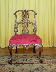 Chippendale designin mahonkinauhainen selkänojatuoli tekijältä Unbekannt Unbekannt