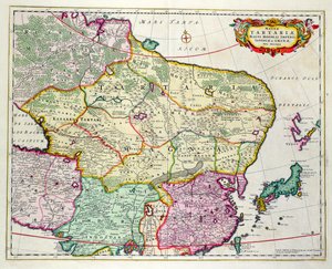 Mongolian kartta, jossa näkyy Japani ja Kiina, noin 1680 Frederick de Wit